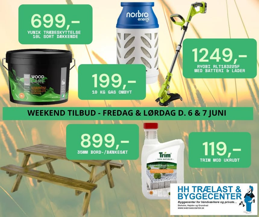 Weekendtilbud på pinsepriser hos HH Trælast & Byggecenter