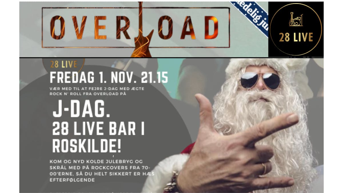 Rockfest med Overload på 28 Live Bar i Roskilde