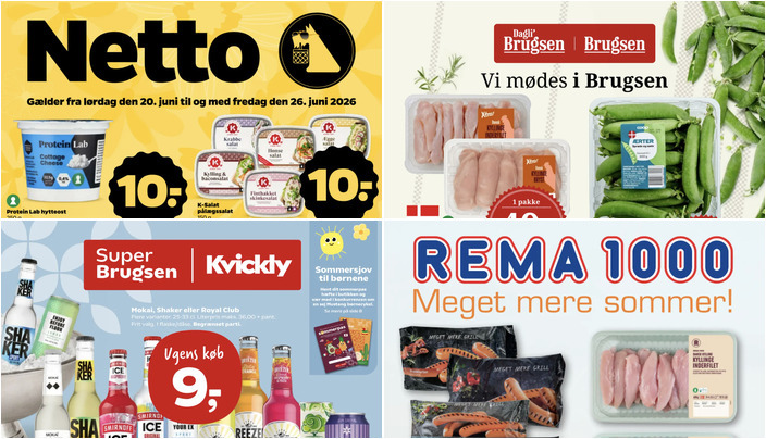 Føtex flødeost til kun 12 kr. og DagliBrugsen vin til 35 kr. - se de lokale tilbud