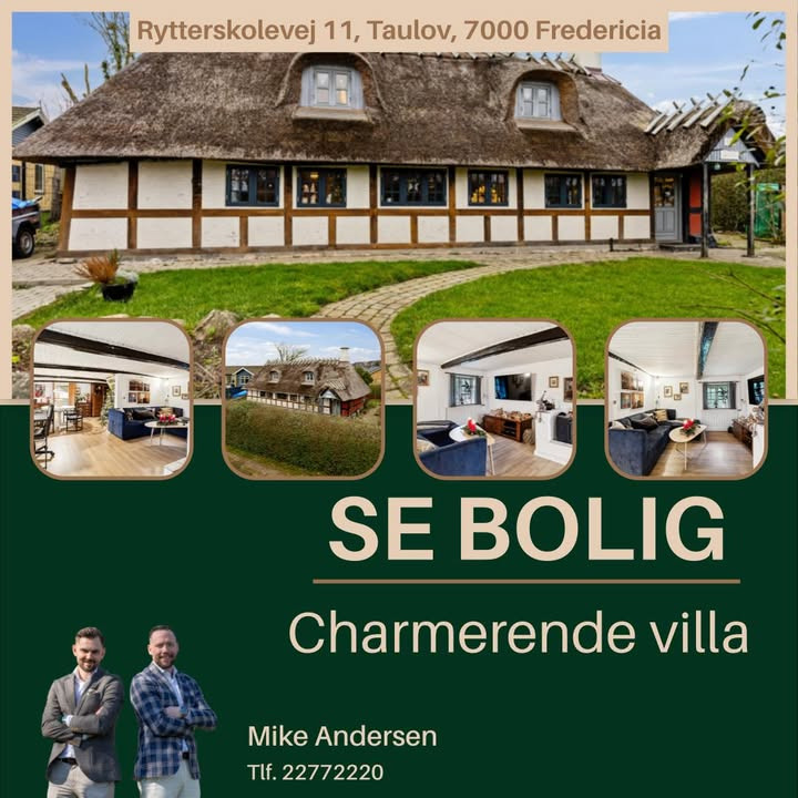 Ejendomsmægler Mike Andersen fremviser charmerende villa i Taulov til salg