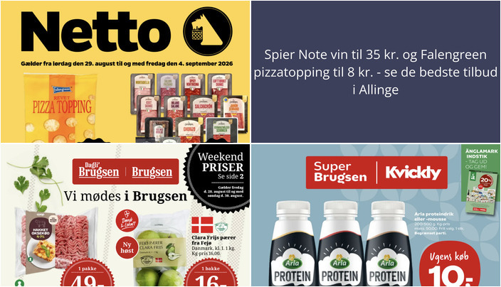 Spier Note vin til 35 kr. og Falengreen pizzatopping til 8 kr. - se de bedste tilbud i Allinge