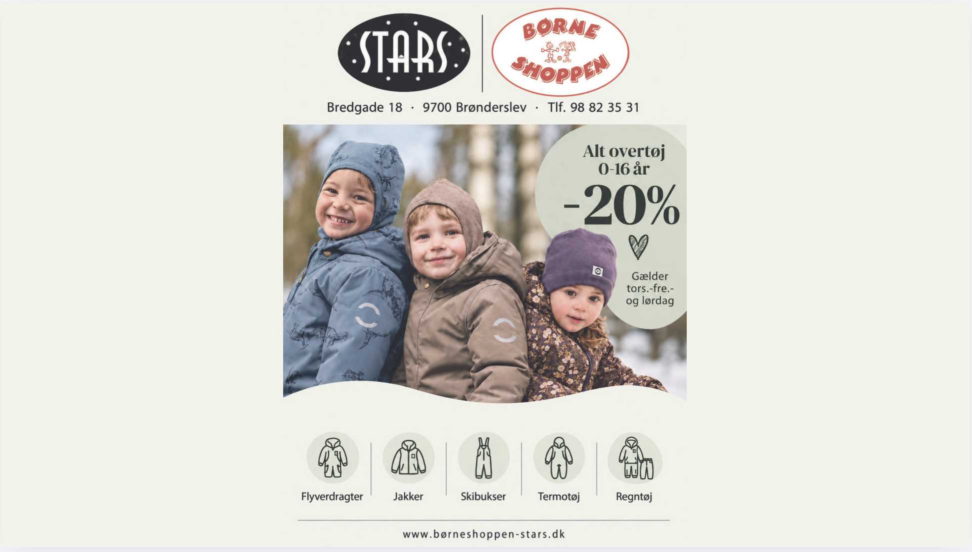 Opgradér børnenes garderobe med 20% rabat hos Børneshoppen