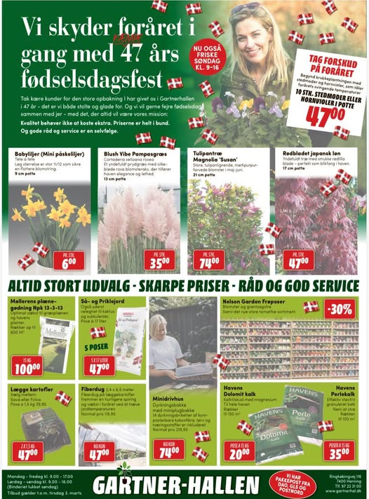 Midtjysk Gartnerhal fejrer 47 års jubilæum med gode tilbud