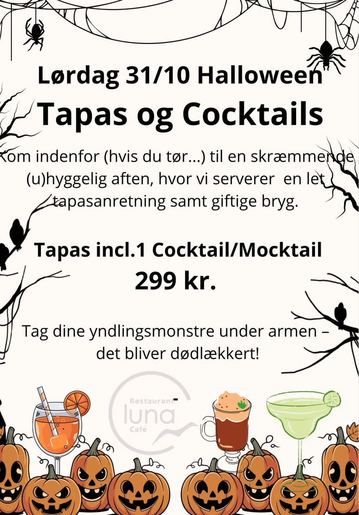 Restaurant Luna Lemvig fejrer Halloween med tilbud på tapas og cocktails