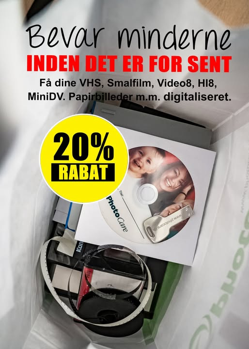 Photocare Thisted tilbyder 20% rabat på overspilninger frem til 31. oktober