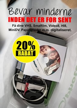 Photocare Thisted tilbyder 20% rabat på diverse overspilninger indtil 31. oktober