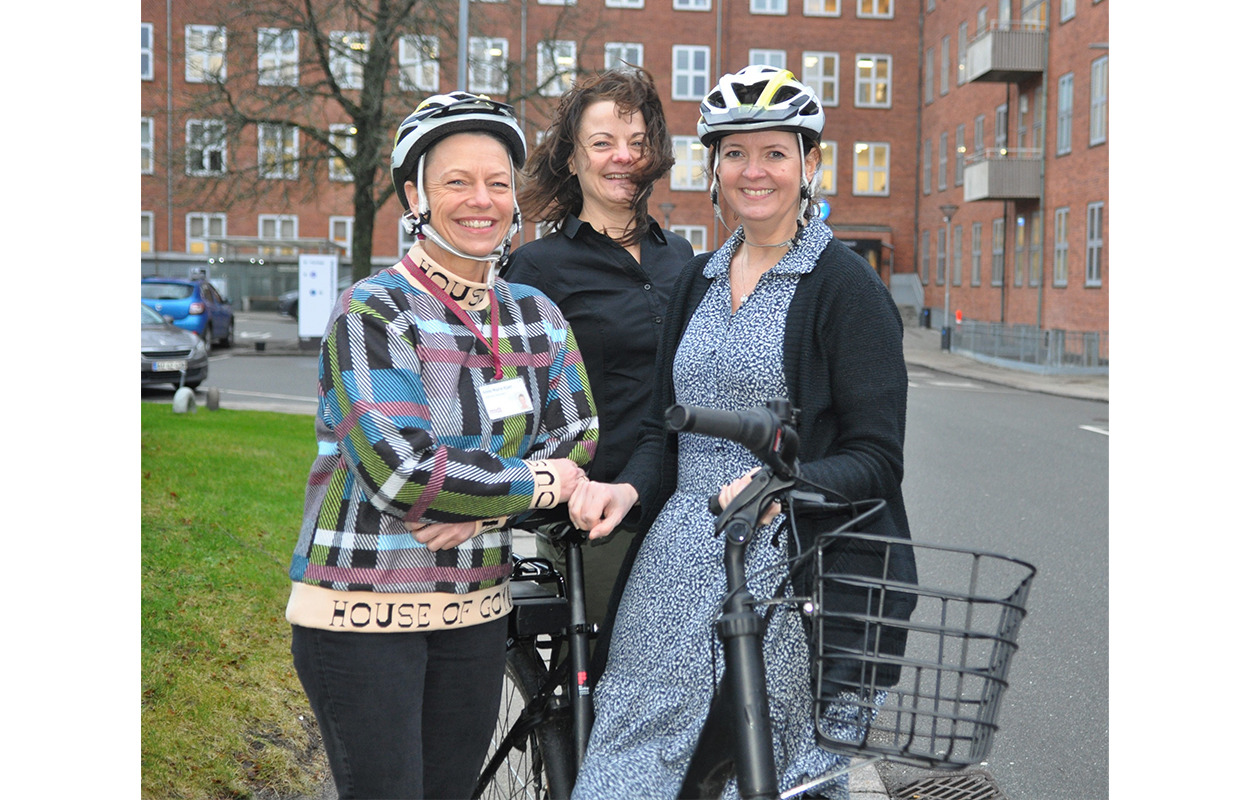 Ansatte fra Regionshospitalet er klar til vinterkampagne på cykel