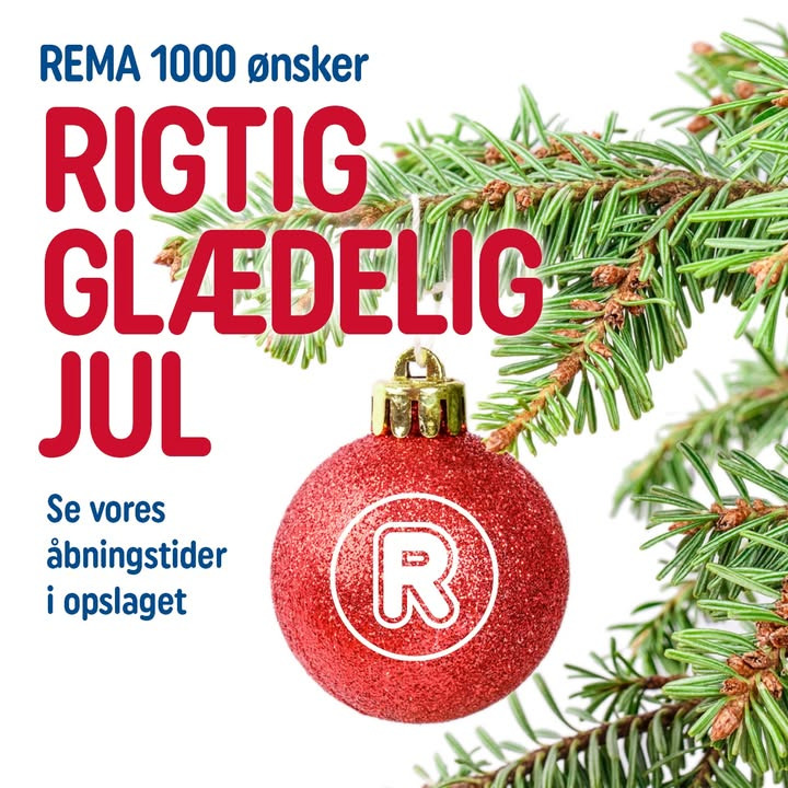 Rema1000 Gærumvej informerer om åbningstider i juledagene
