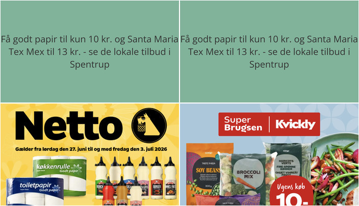 Få godt papir til kun 10 kr. og Santa Maria Tex Mex til 13 kr. - se de lokale tilbud i Spentrup