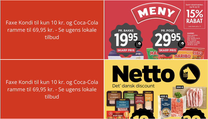 Faxe Kondi til kun 10 kr. og Coca-Cola ramme til 69,95 kr. - Se ugens lokale tilbud