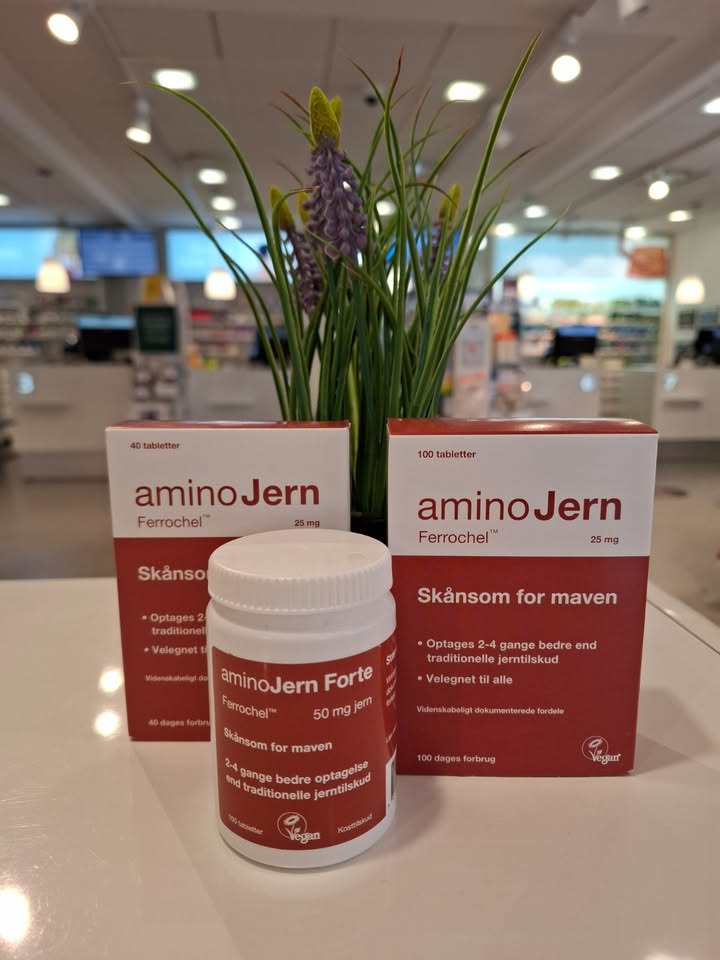 Aminojern: Skånsomt jerntilskud med dokumenteret effekt og god juni pris hos Ikast Apotek
