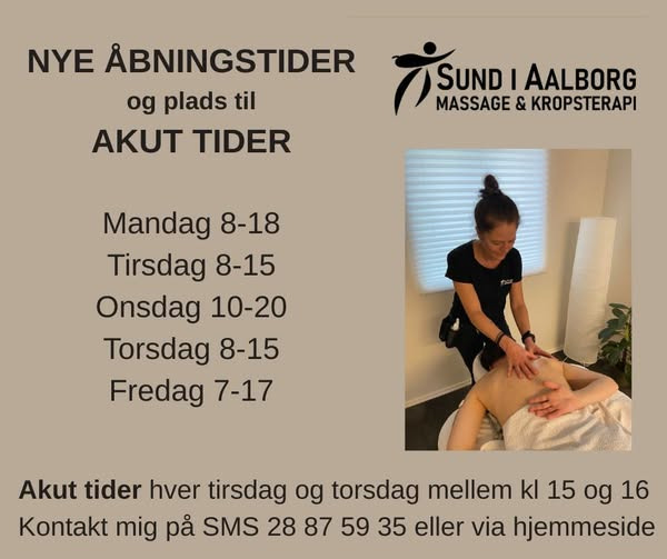 Sund i Aalborg tilbyder akuttider hver tirsdag og torsdag
