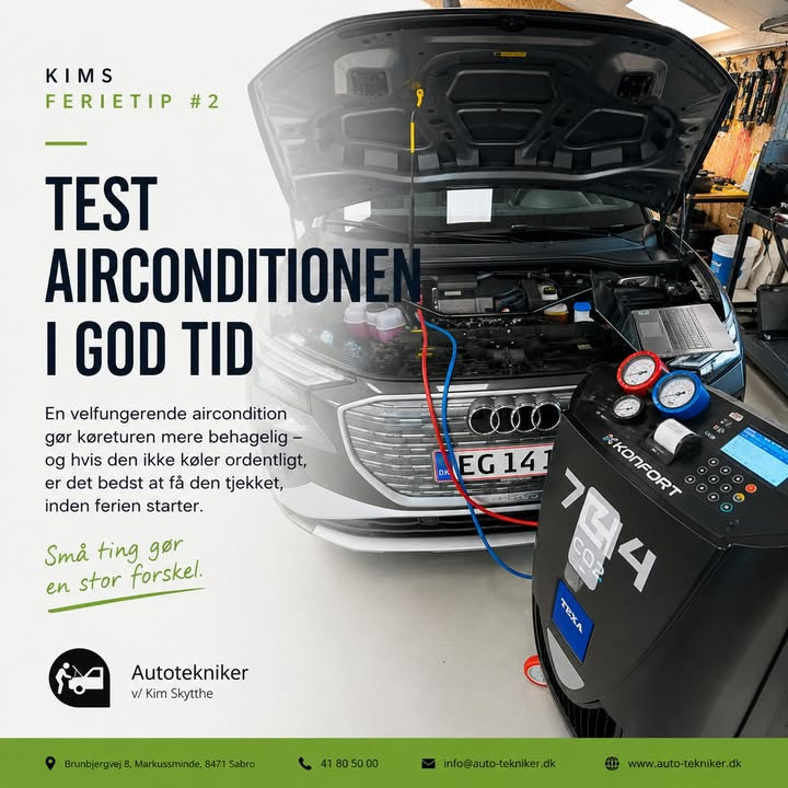 Autotekniker Kim Skytthe deler ferietip om at teste airconditionen i god tid
