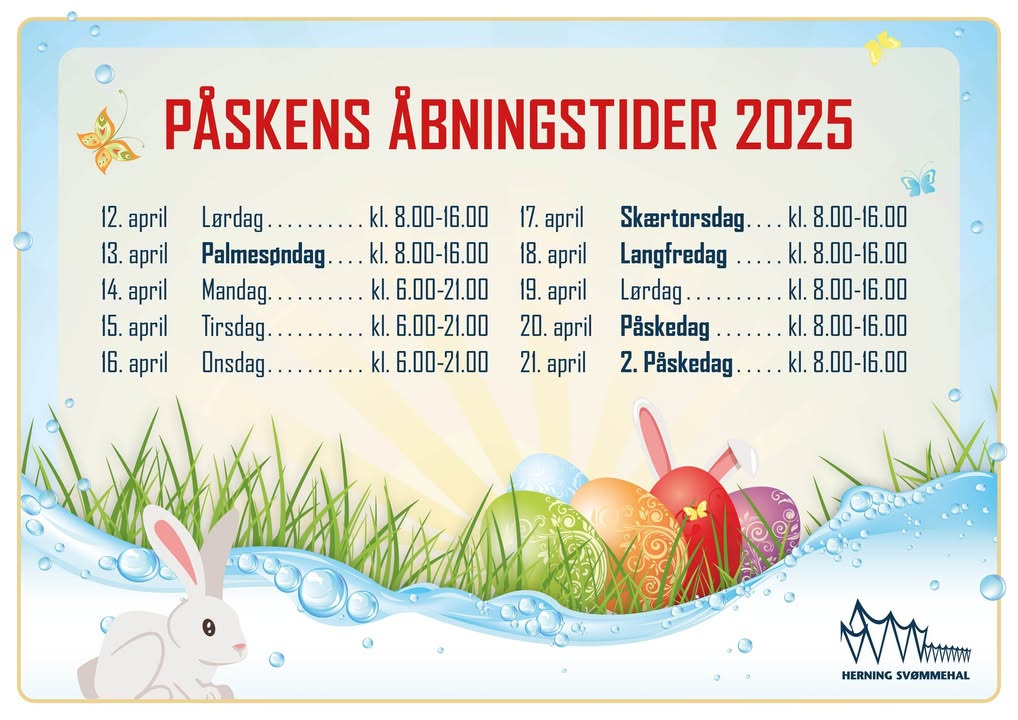 Herning Svømmehal holder åbent alle påskedage med sjove aktiviteter for hele familien