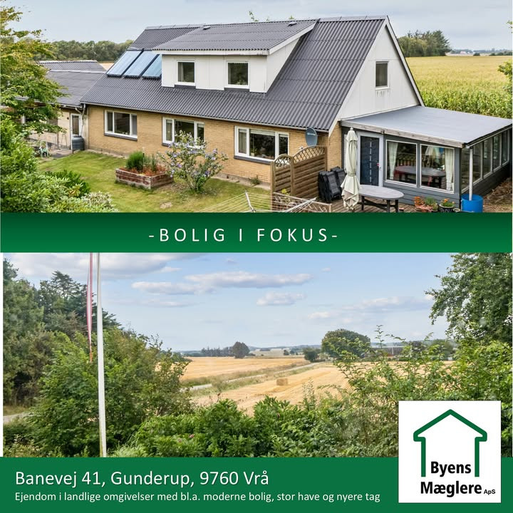 Byens Mæglere ApS præsenterer rummelig ejendom i rolige omgivelser nær Vrå