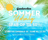 GARDEROBEN annoncerer sommerudsalg med gode tilbud i Nykøbing Mors butik