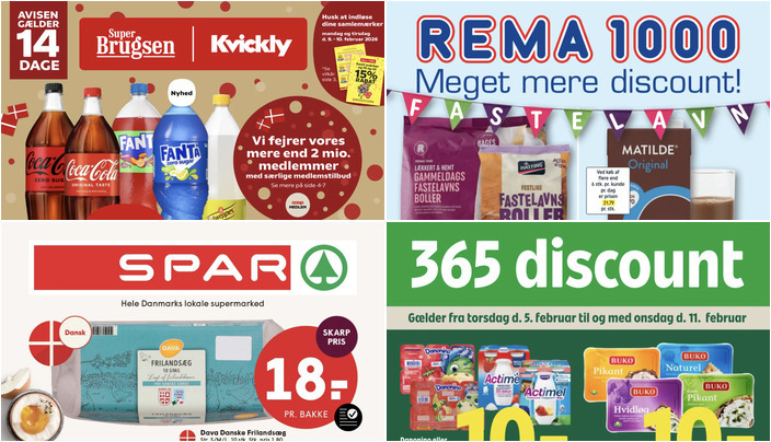 Fastelavnsboller til kun 8 kr. og Egelykke spegepølse til 10 kr. - se de lokale dagligvaretilbud