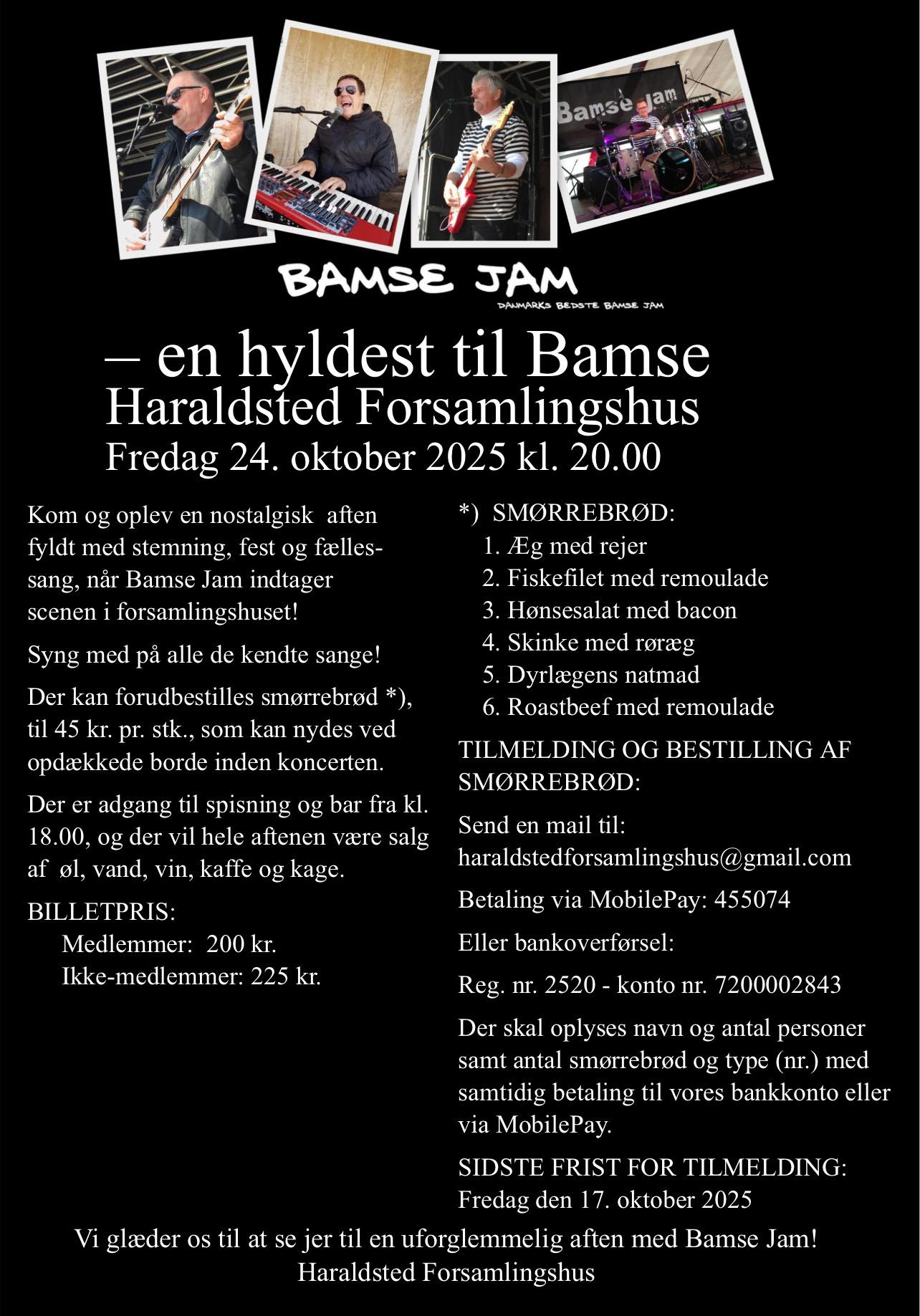 Nostalgi og fællessang med Bamses Jam i Haraldsted Forsamlingshus