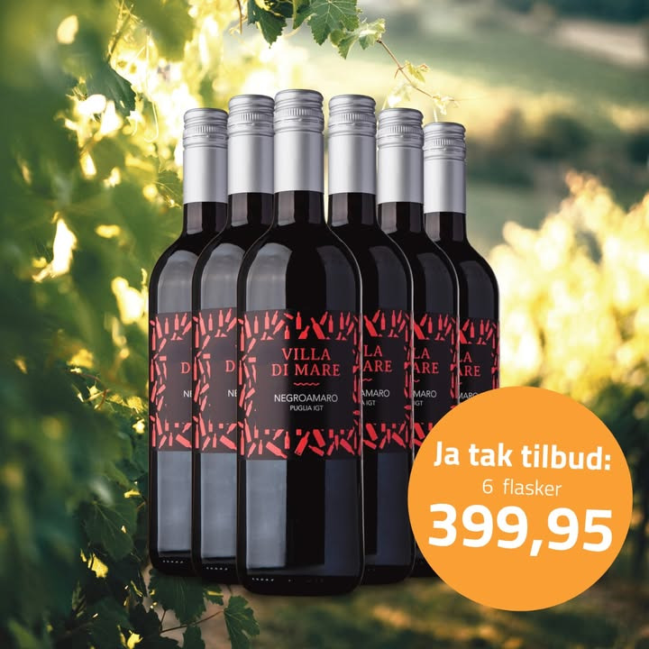 Pedersborg Vin tilbyder seks flasker vin for 399,95 kr. i begrænset tid