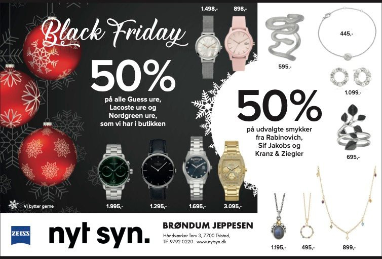 Nyt Syn Brøndum Jeppesen inviterer til Black Friday i butikken fredag 28/11