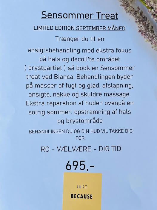 Bianca Pure Skin tilbyder sensommerbehandling med fokus på hals og Decoll’te i september
