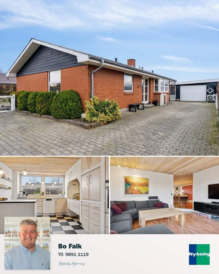 Nybolig Hjørring v/Morten Hove præsenterer familievenlig villa med stor garage og solrig have