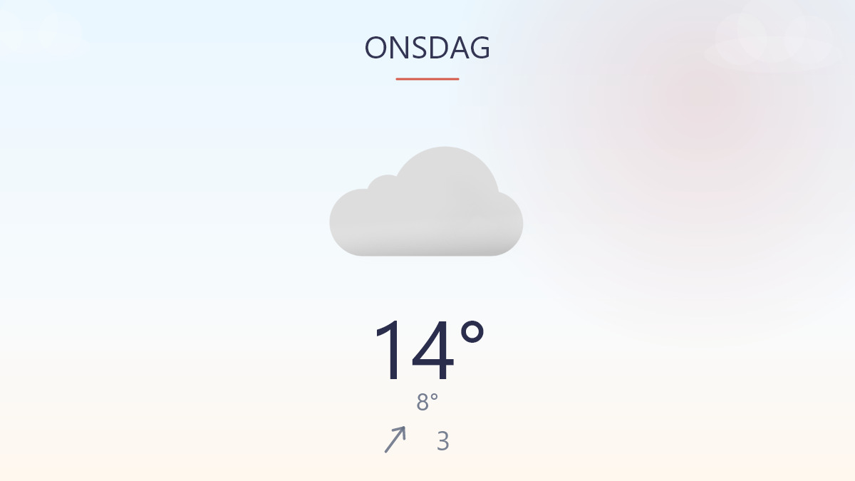 Mildt vejr med rolig vind og tør dag