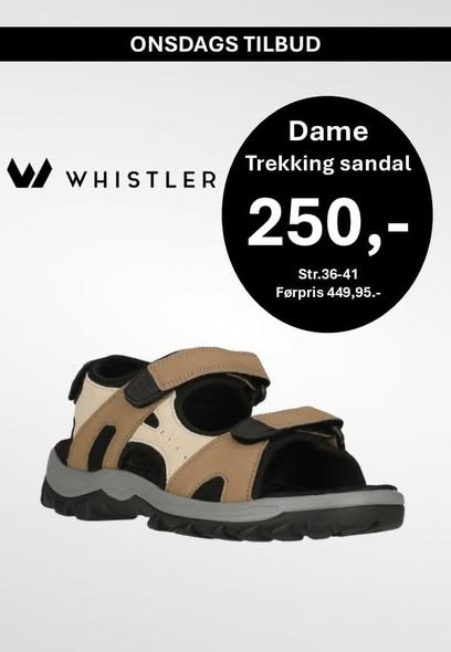 DK Shoes Brønderslev ApS har onsdagstilbud på trekking sandaler til 250 kr.