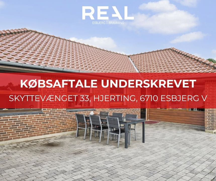 RealMæglerne Esbjerg og Bramming underskriver købsaftale på Skyttevænget 33 i Hjerting