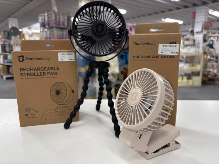 KiDS Coolshop har skaffet genopladelige barnevognsventilatorer i begrænset antal