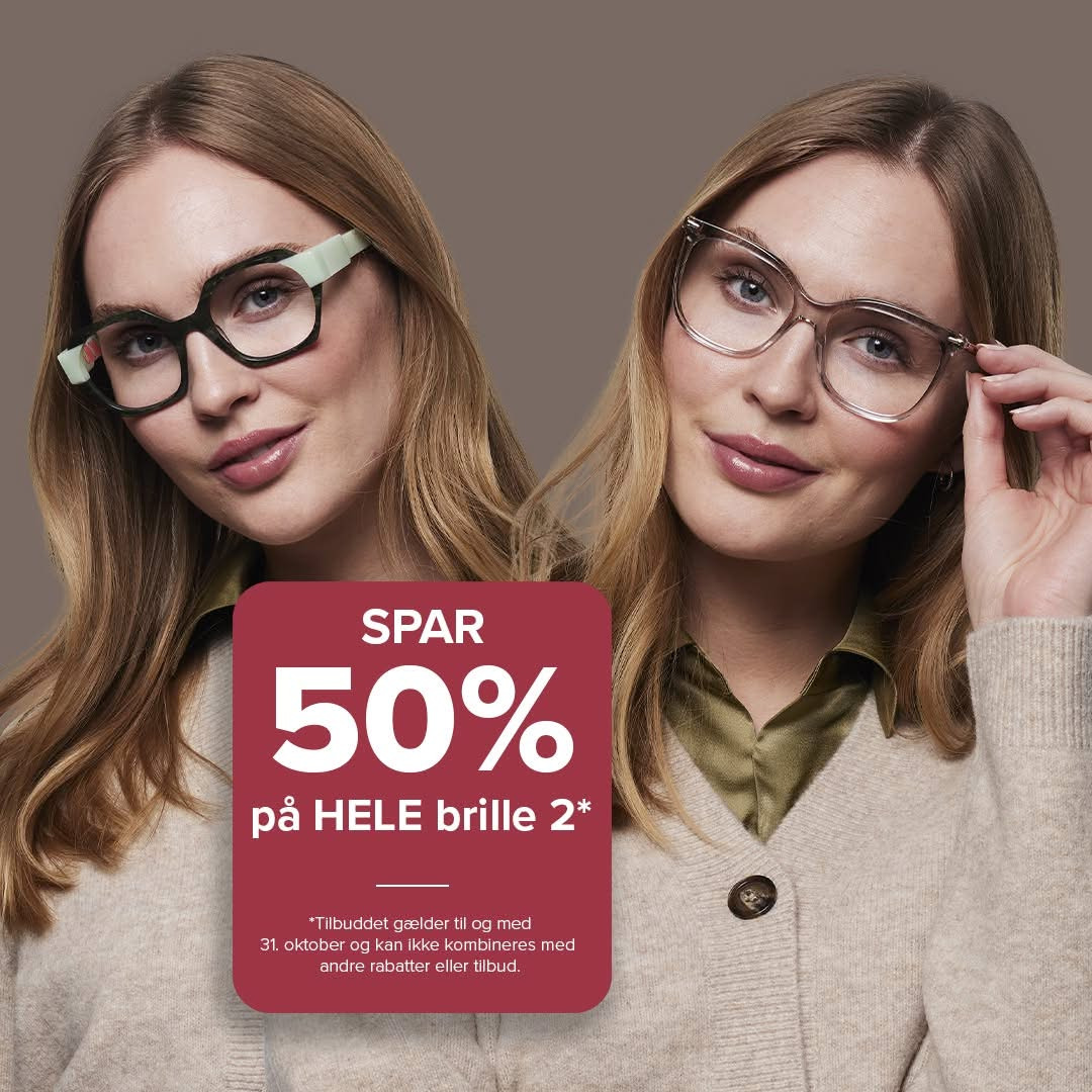 NYTSYN Veri tilbyder 50% rabat på din anden brille med ZEISS-glas