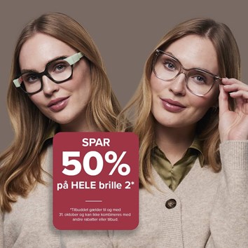 NYTSYN Veri tilbyder 50% rabat på din anden brille med ZEISS-glas