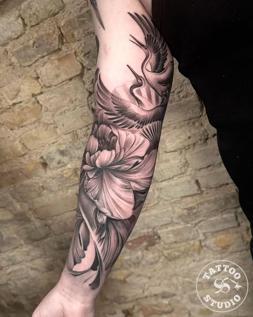 Tattoo Studio 96 viser et black & grey tattoo skabt af Sasha