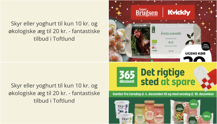 Skyr eller yoghurt til kun 10 kr. og økologiske æg til 20 kr. - fantastiske tilbud i Toftlund