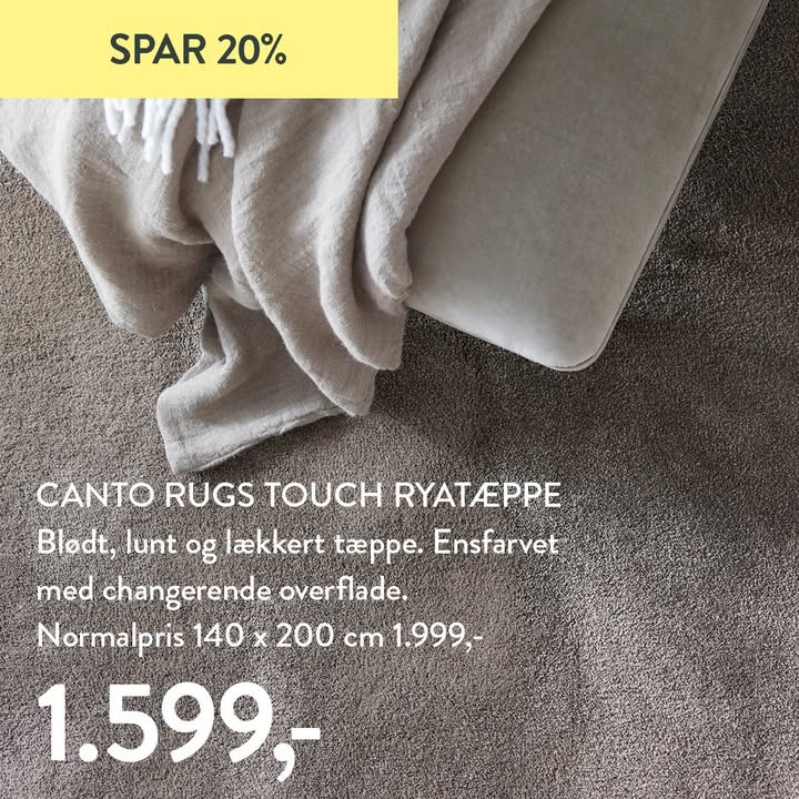 Spar 20% på Canto rugs tæpper hos Garant Brønderslev nu
