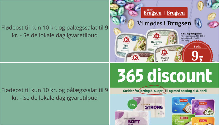 Flødeost til kun 10 kr. og pålægssalat til 9 kr. - Se de lokale dagligvaretilbud