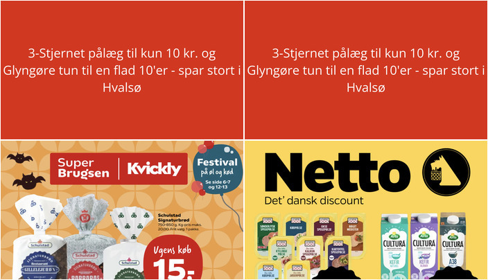 3-Stjernet pålæg til kun 10 kr. og Glyngøre tun til en flad 10'er - spar stort i Hvalsø