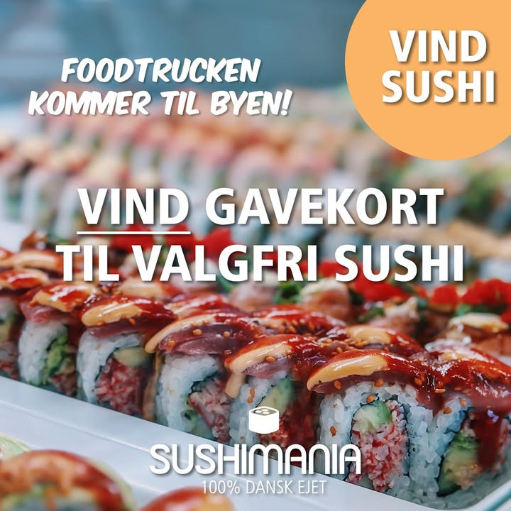 Meny Als udlodder gavekort på 300 kr. til SushiMania