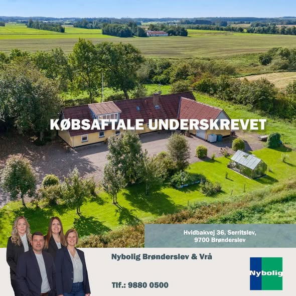 Nybolig Brønderslev & Vrå underskriver købsaftale på Hvidbakvej 36, Serritslev