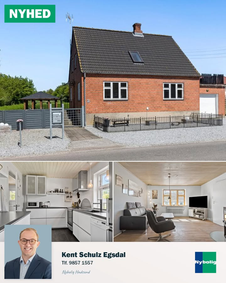 Charmerende rødstensvilla til salg ved Råby Gadekær gennem Nybolig Hadsund