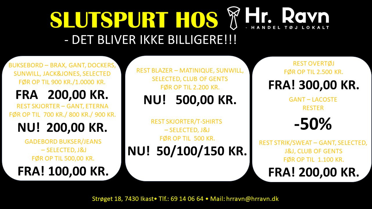Hr. Ravn inviterer til slutspurtssalg: Fire dage med fantastiske tilbud