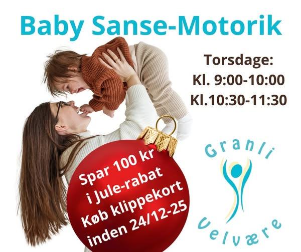 Granli Velvære tilbyder rabat på baby sanse-motorik klippekort som årets julegaveidé til nybagte forældre