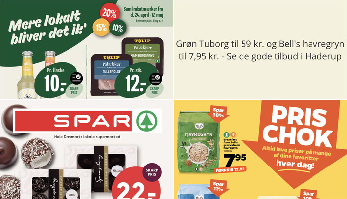 Grøn Tuborg til 59 kr. og Bell's havregryn til 7,95 kr. - Se de gode tilbud i Haderup