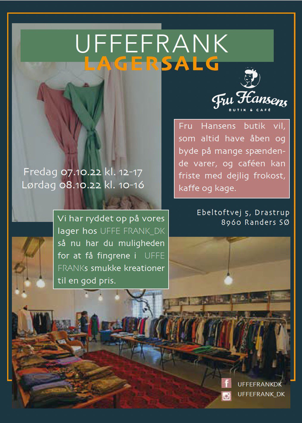 UFFEFRANK lagersalg hos Fru Hansens Butik & Café 