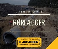 Entreprenør P. Johansen ApS søger fuldtids rørlægger i Nordjylland