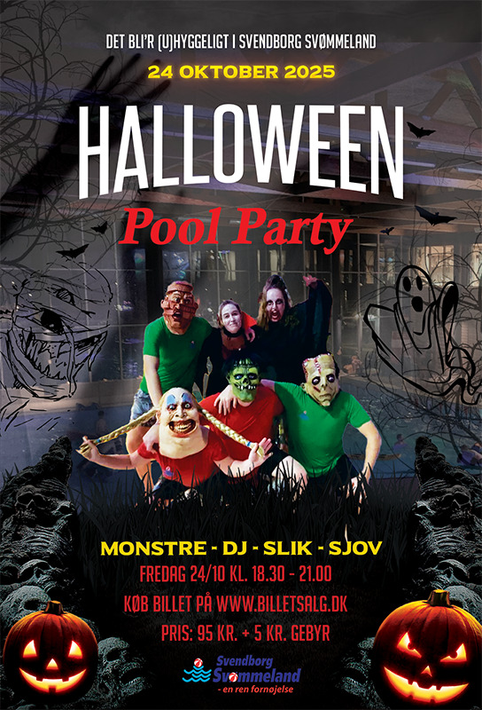 Halloween pool party i Svendborg Svømmeland