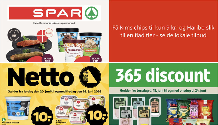 Få Kims chips til kun 9 kr. og Haribo slik til en flad tier - se de lokale tilbud