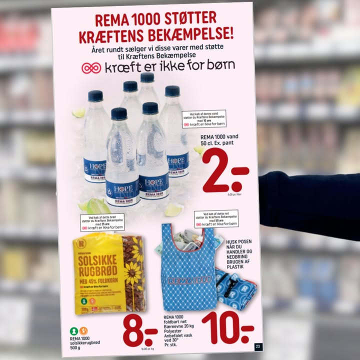 Rema1000 Gærumvej støtter Kræftens Bekæmpelse året rundt
