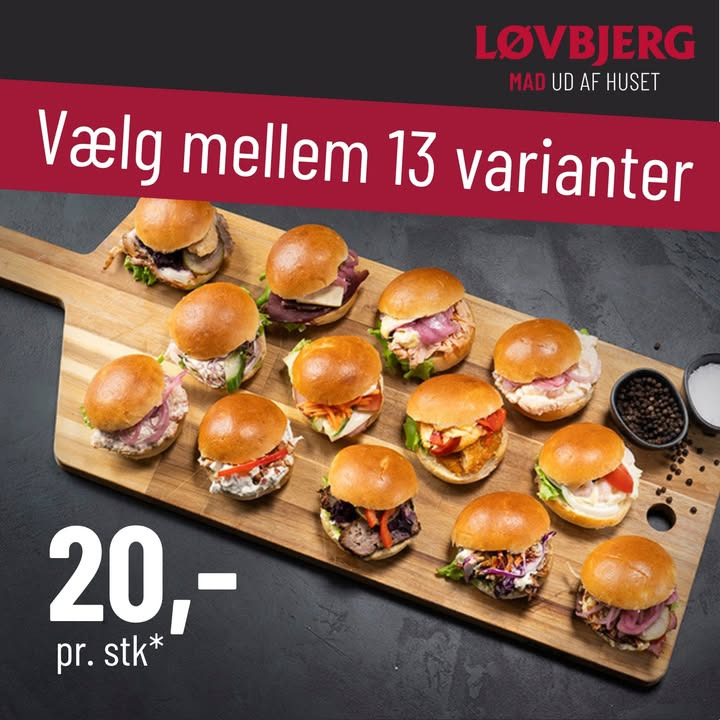 Løvbjerg Frederikshavn tilbyder sliders til enhver smag – kun 20 kr. pr. stk.
