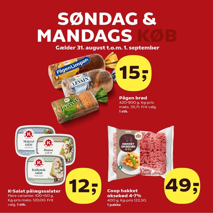 SuperBrugsen Dronninglund tilbyder gode tilbud til søndag og mandagshopping